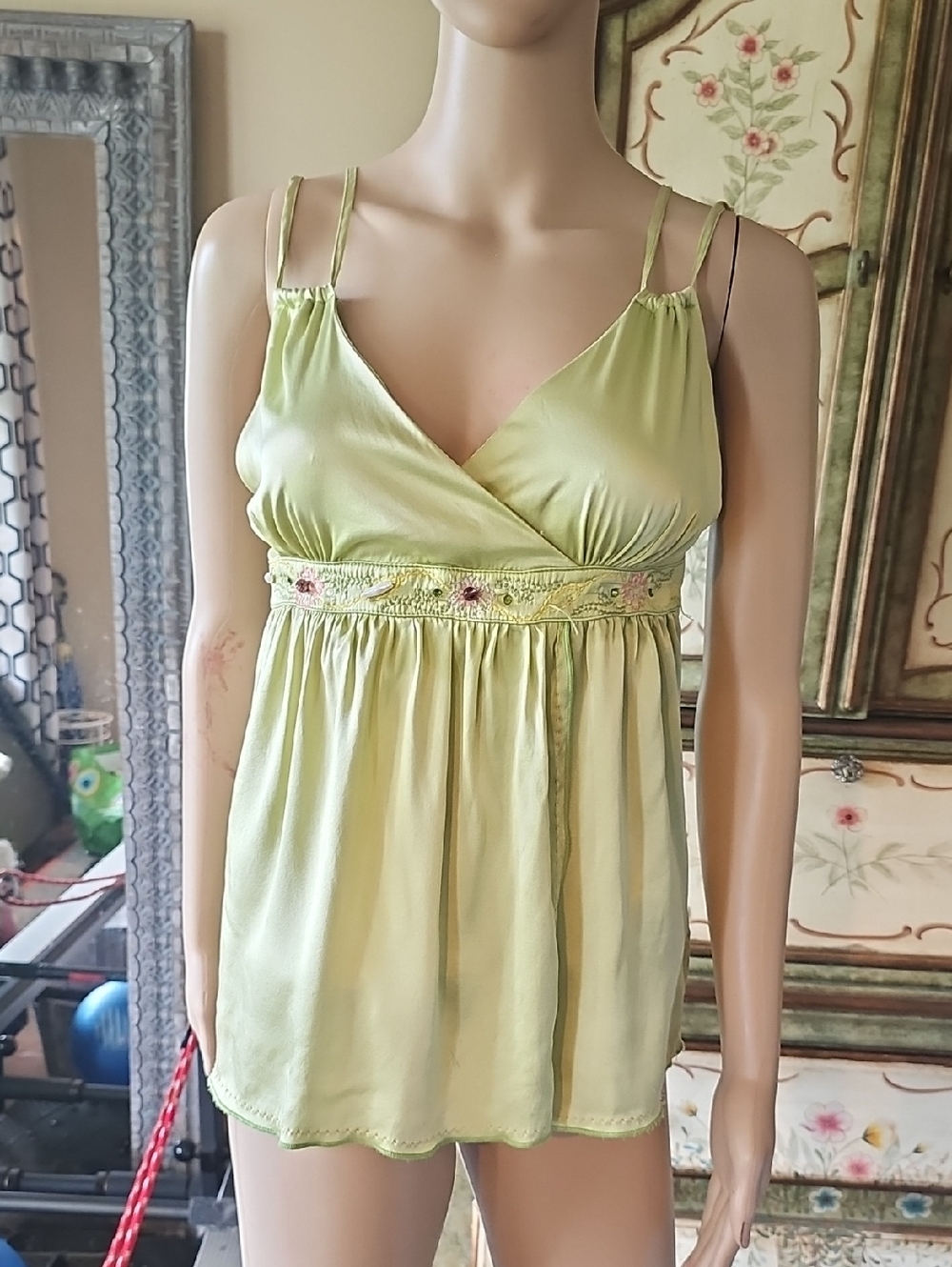 Gasp Silk Chartreuse Adjudtable  Tank S